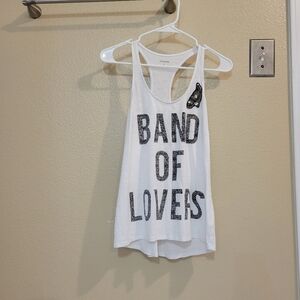 Express Women Racerback White Band of Lovers Tank top size Small